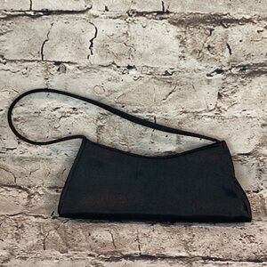 Vintage handmade small beaded satin shoulder bag